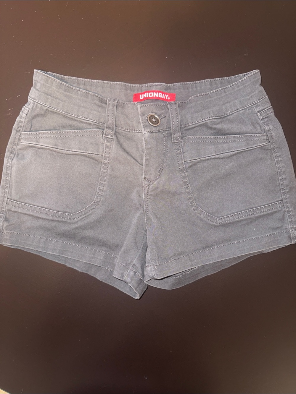 UNIONBAY Women's Charcoal Gray Casual Jean Shorts